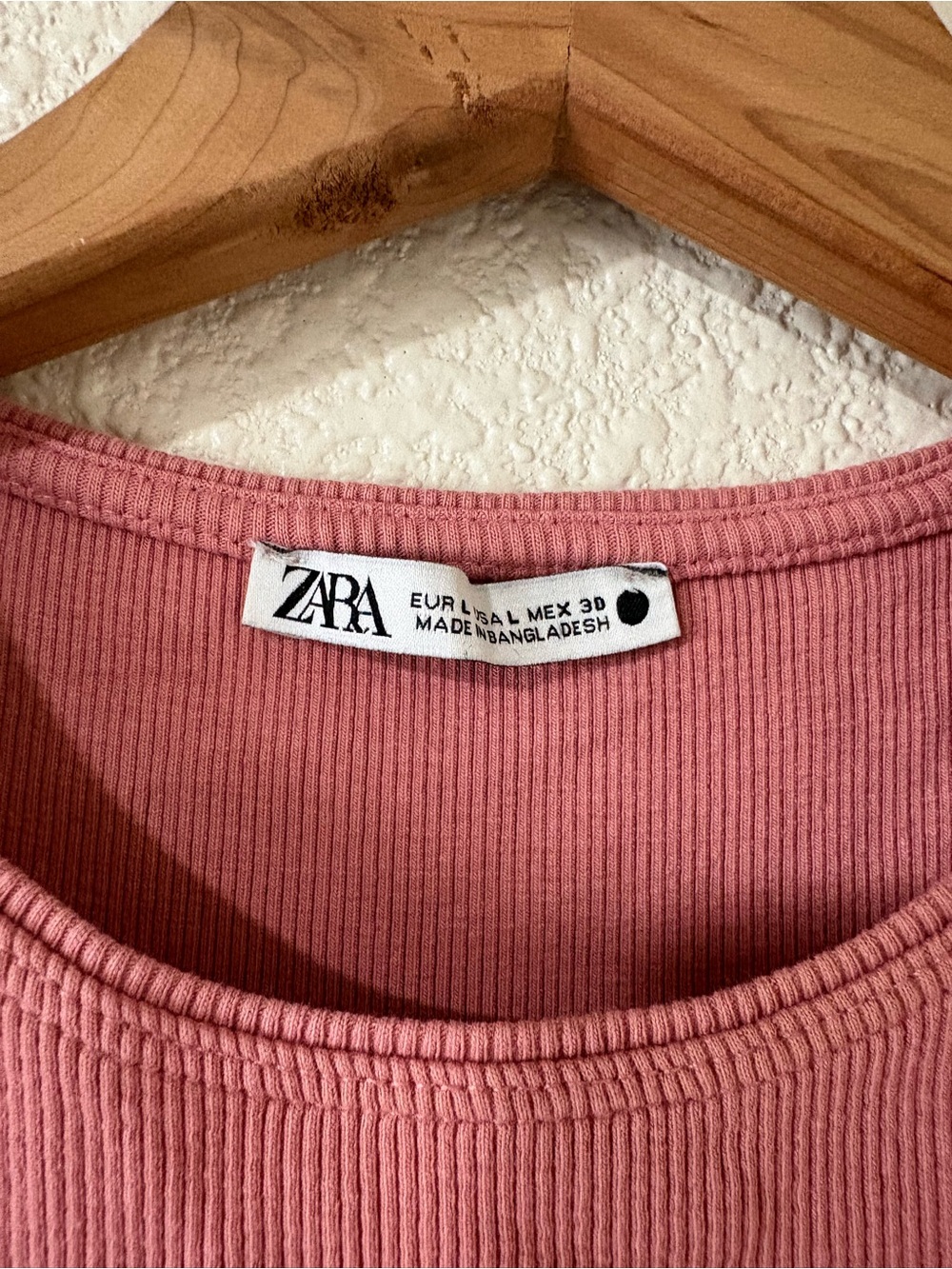ZARA Dusty Rose Ribbed top